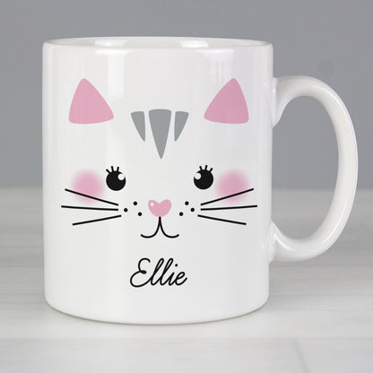 Personalised Cute Cat Face Mug - Personalise It!