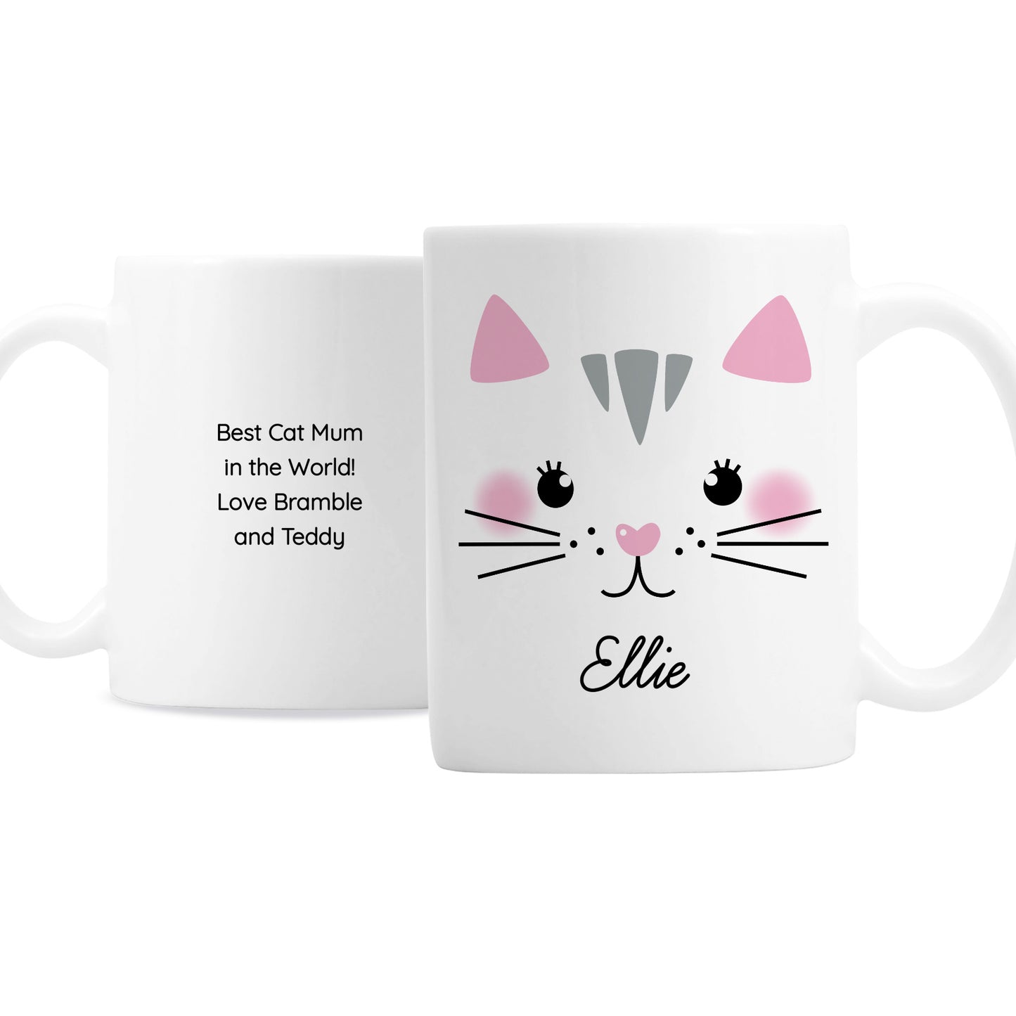 Personalised Cute Cat Face Mug - Personalise It!