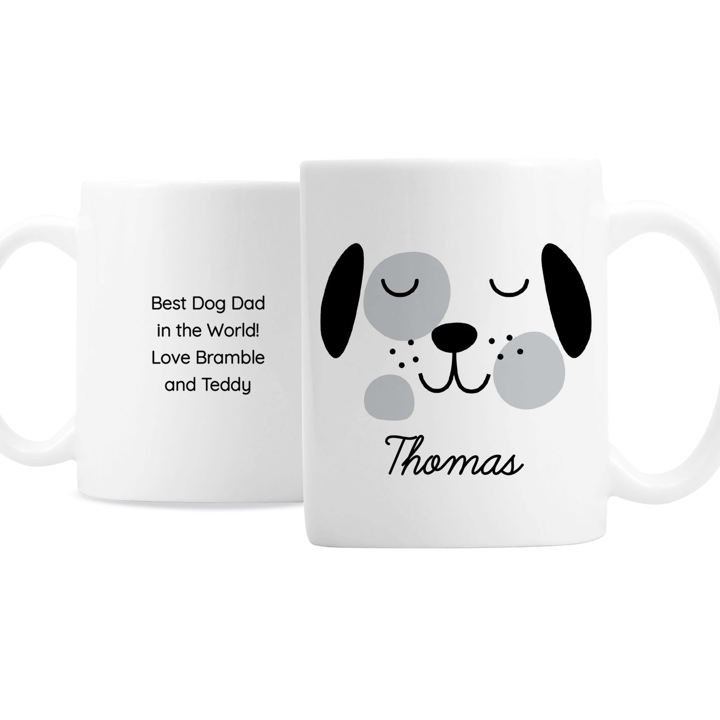 Personalised Cute Dog Face Mug - Personalise It!