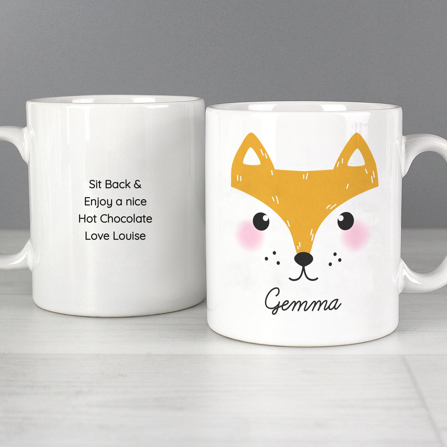 Personalised Cute Fox Face Mug - Personalise It!