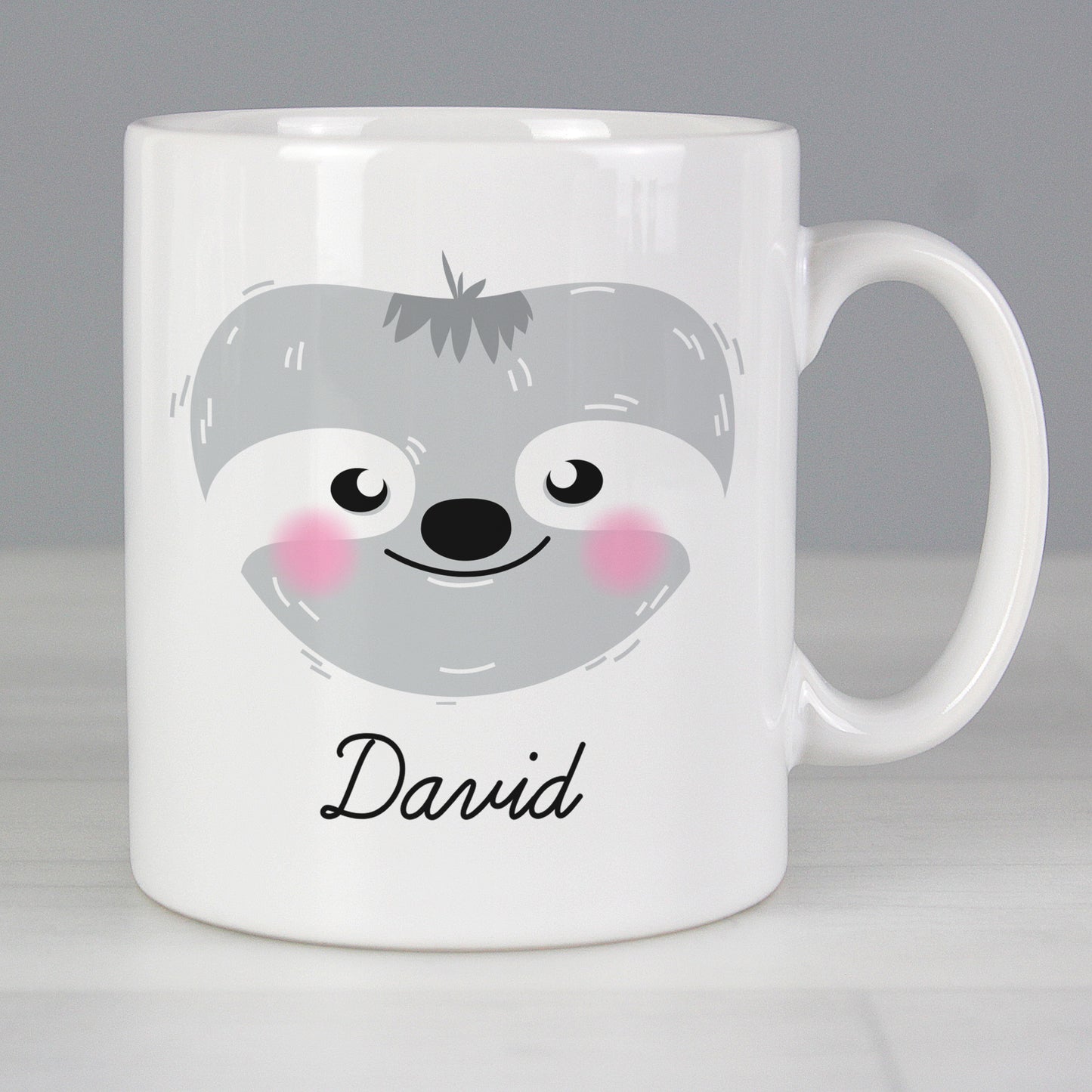 Personalised Cute Sloth Face Mug - Personalise It!