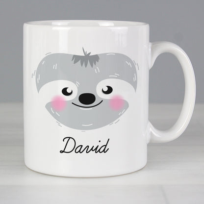Personalised Cute Sloth Face Mug - Personalise It!