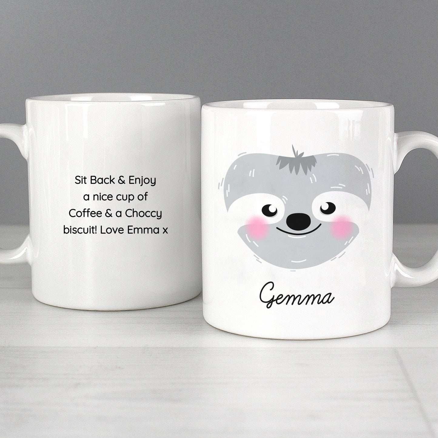 Personalised Cute Sloth Face Mug - Personalise It!