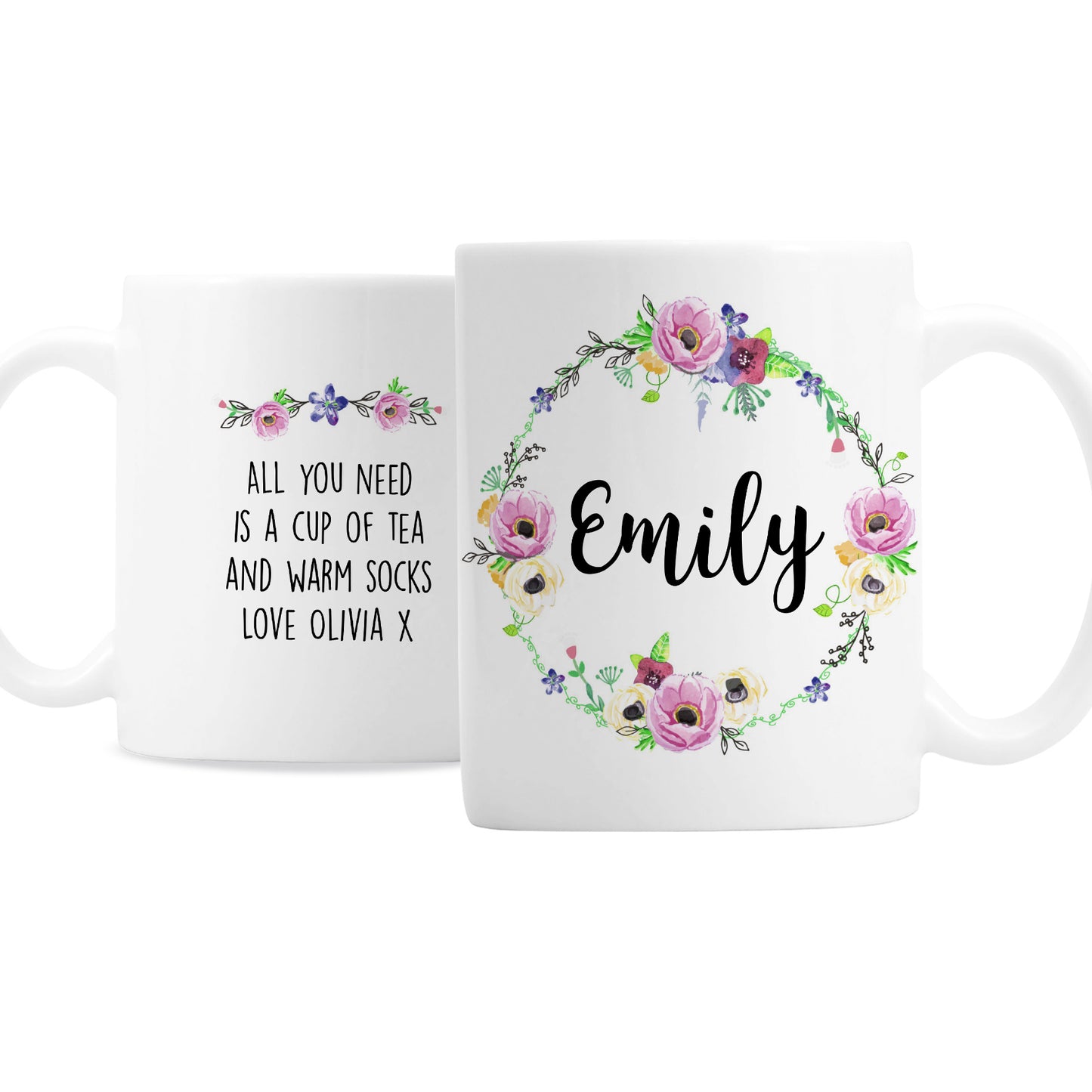 Personalised Floral Mug - Personalise It!