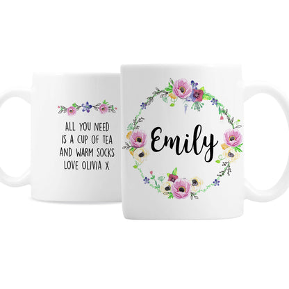 Personalised Floral Mug - Personalise It!