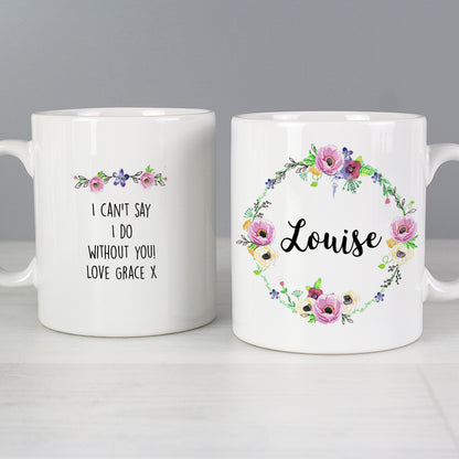 Personalised Floral Mug - Personalise It!