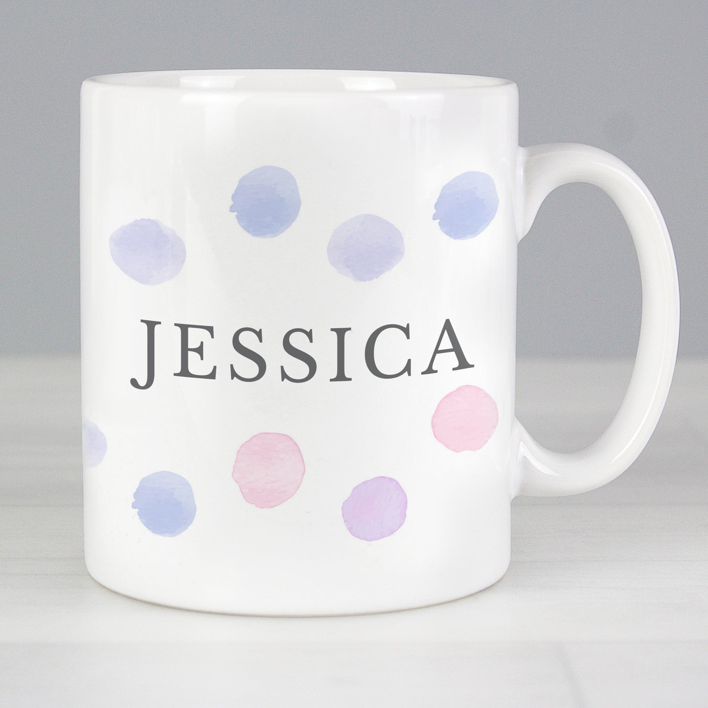 Personalised Pink Spot Mug - Personalise It!