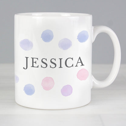 Personalised Pink Spot Mug - Personalise It!