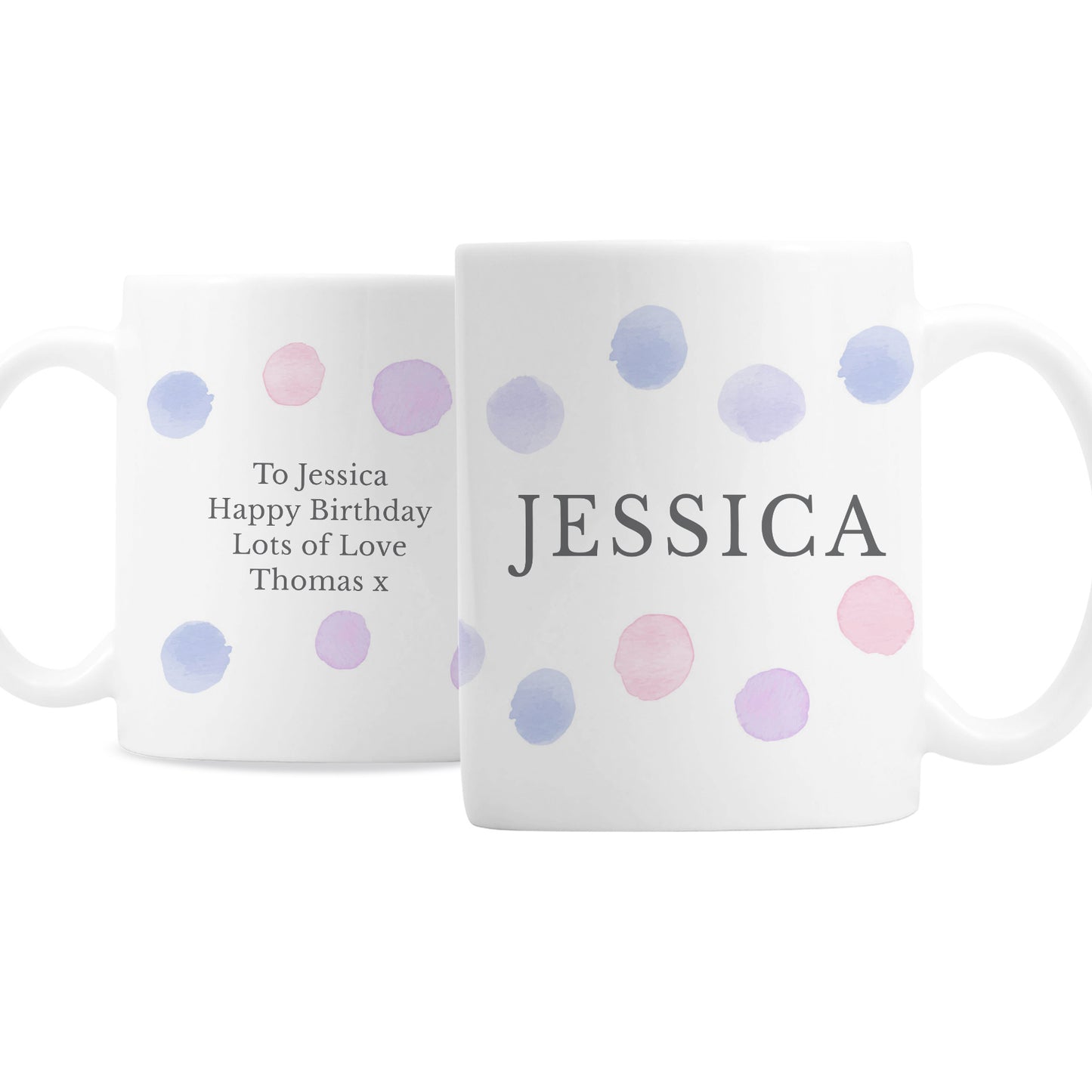 Personalised Pink Spot Mug - Personalise It!