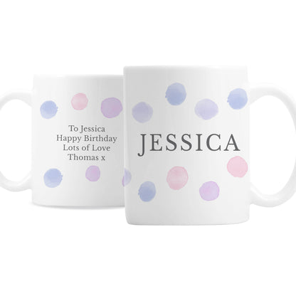 Personalised Pink Spot Mug - Personalise It!