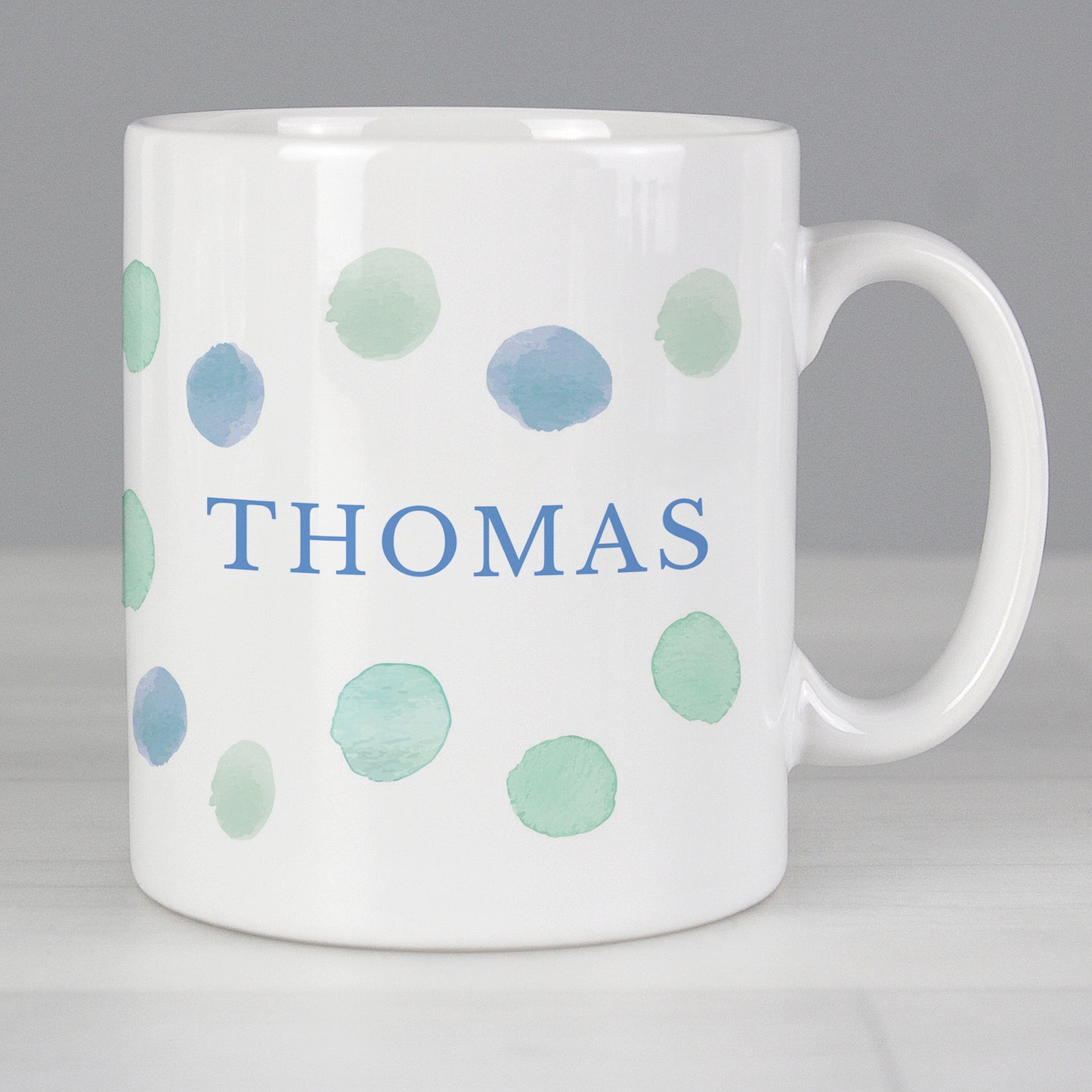 Personalised Blue Spot Mug - Personalise It!
