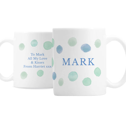 Personalised Blue Spot Mug - Personalise It!