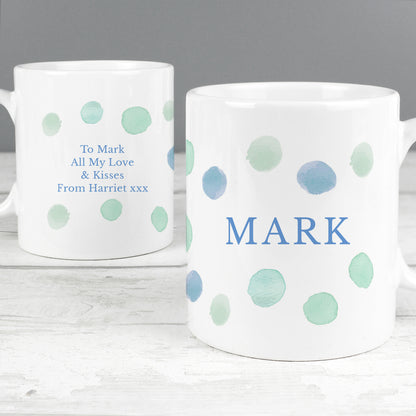 Personalised Blue Spot Mug - Personalise It!