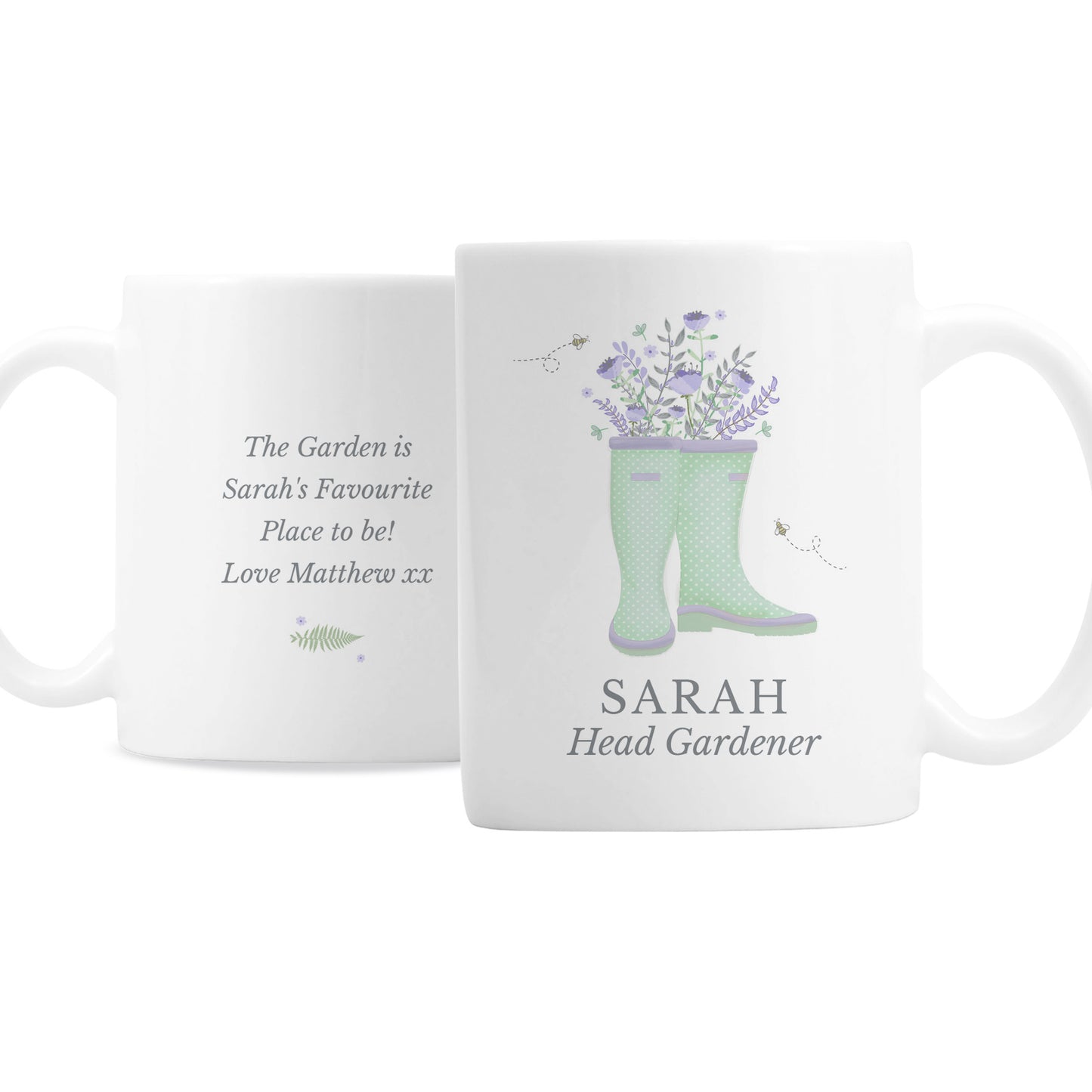 Personalised Floral Wellies Mug - Personalise It!