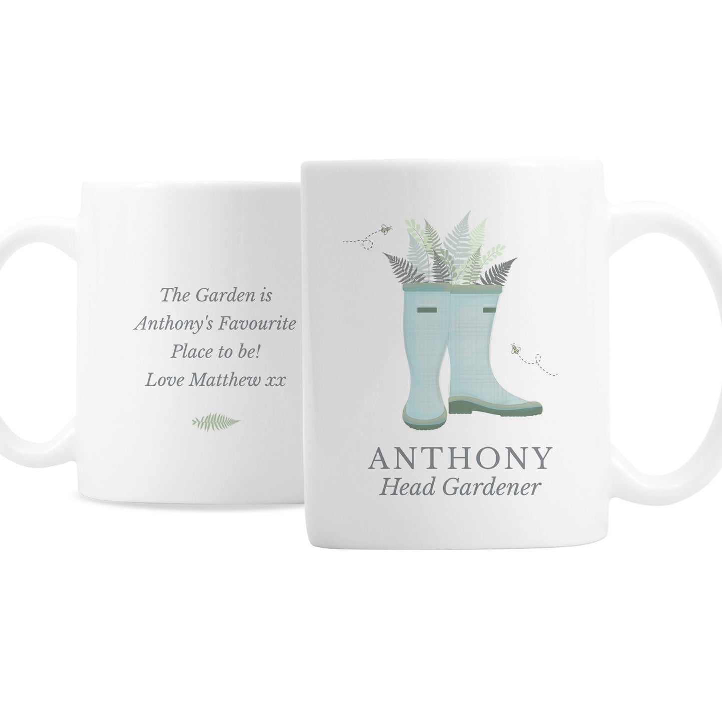 Personalised Blue Wellies Mug - Personalise It!