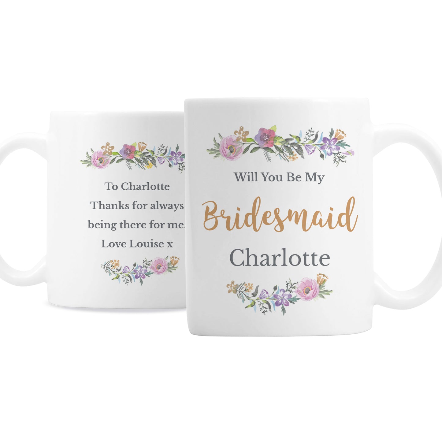 Personalised Floral Message Mug - Personalise It!