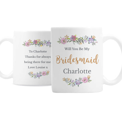 Personalised Floral Message Mug - Personalise It!