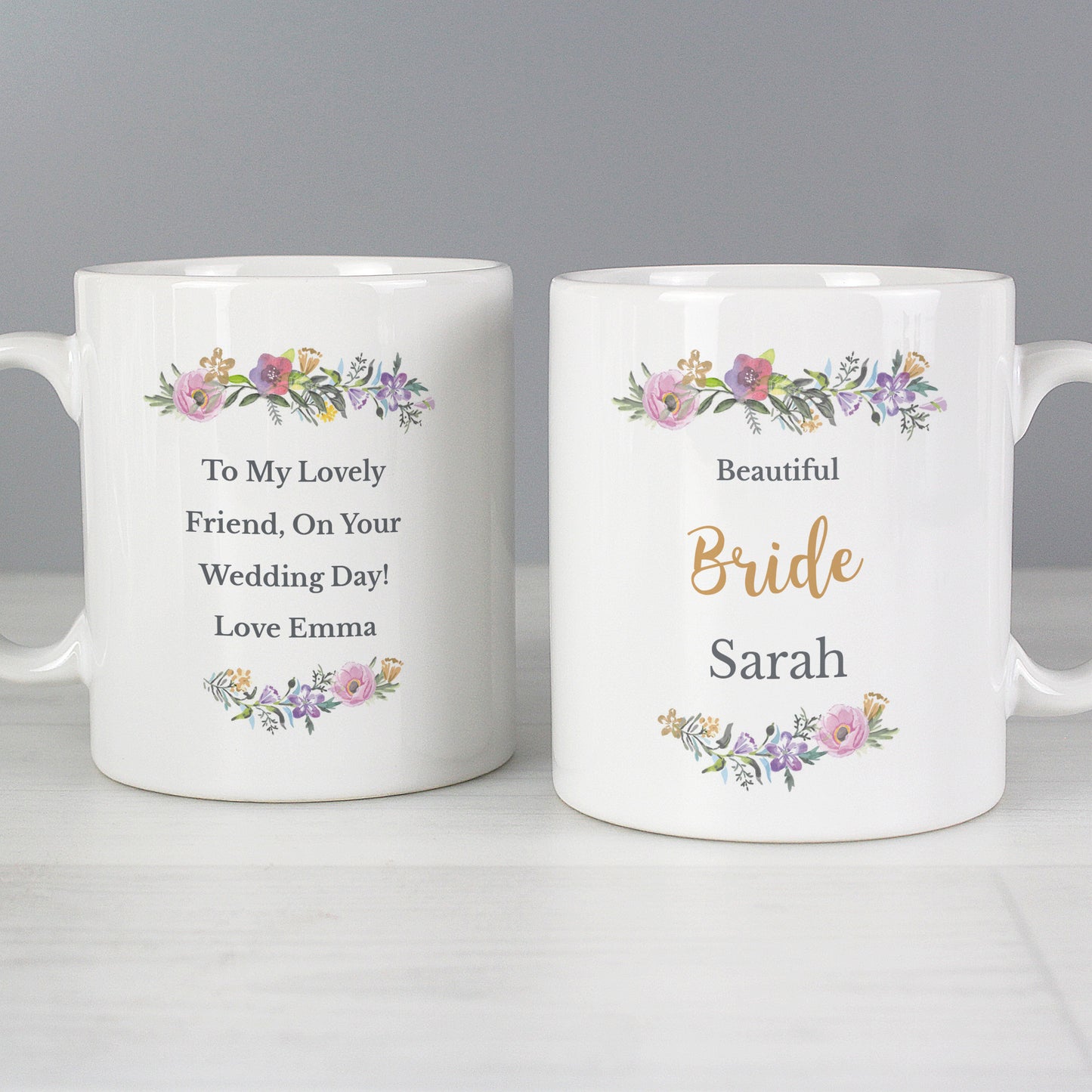 Personalised Floral Message Mug - Personalise It!