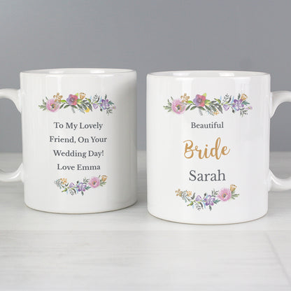 Personalised Floral Message Mug - Personalise It!