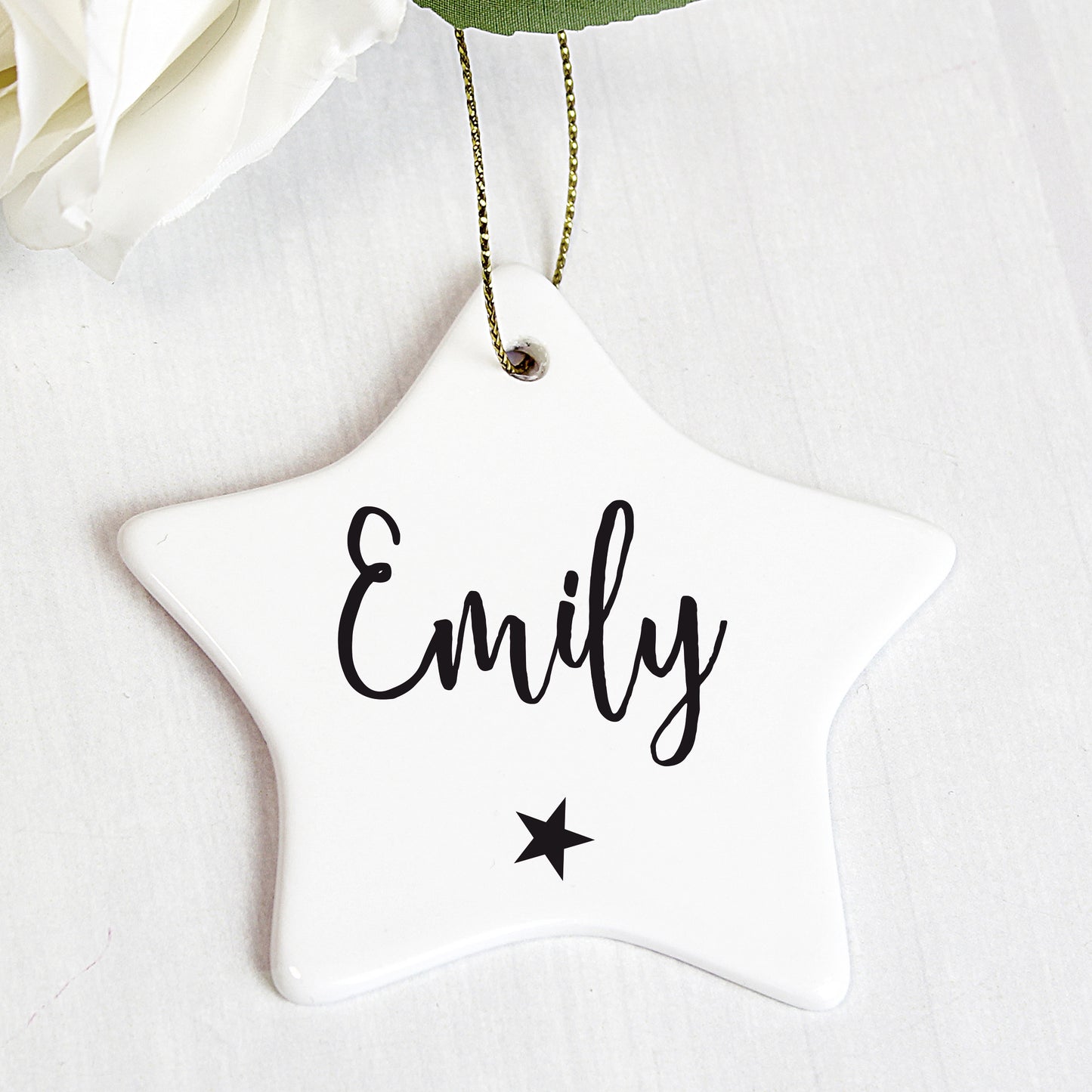 Personalised Name Ceramic Star Decoration - Personalise It!