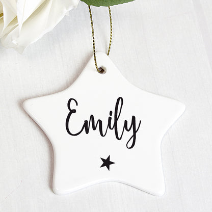 Personalised Name Ceramic Star Decoration - Personalise It!