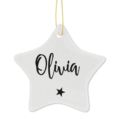 Personalised Name Ceramic Star Decoration - Personalise It!