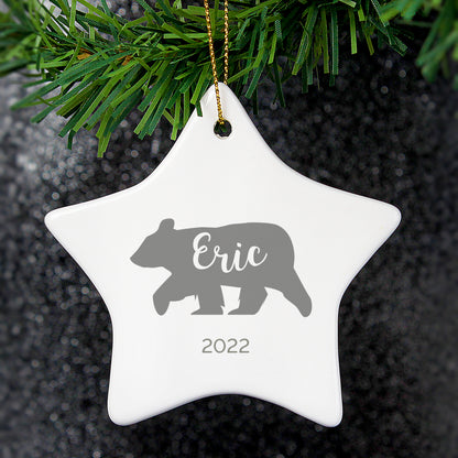 Personalised Polar Bear Ceramic Star Decoration - Personalise It!