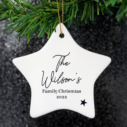 Personalised Free Text Ceramic Star Decoration - Personalise It!