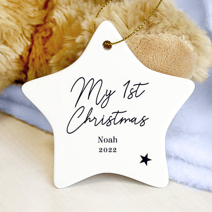 Personalised Free Text Ceramic Star Decoration - Personalise It!