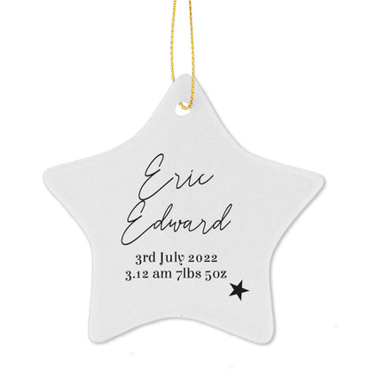 Personalised Free Text Ceramic Star Decoration - Personalise It!