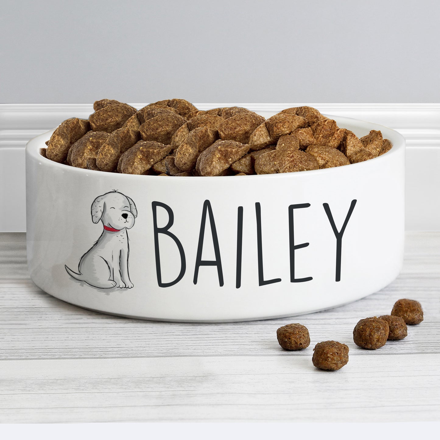 Personalised Scribble Dog 14cm Medium Pet Bowl - Personalise It!