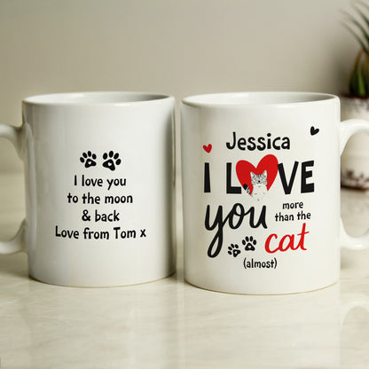 Personalised I Love You More Than The Cat Mug - Personalise It!