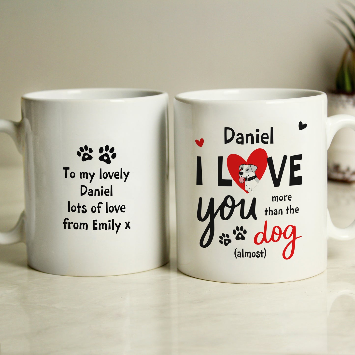 Personalised I Love You More Than The Dog Mug - Personalise It!