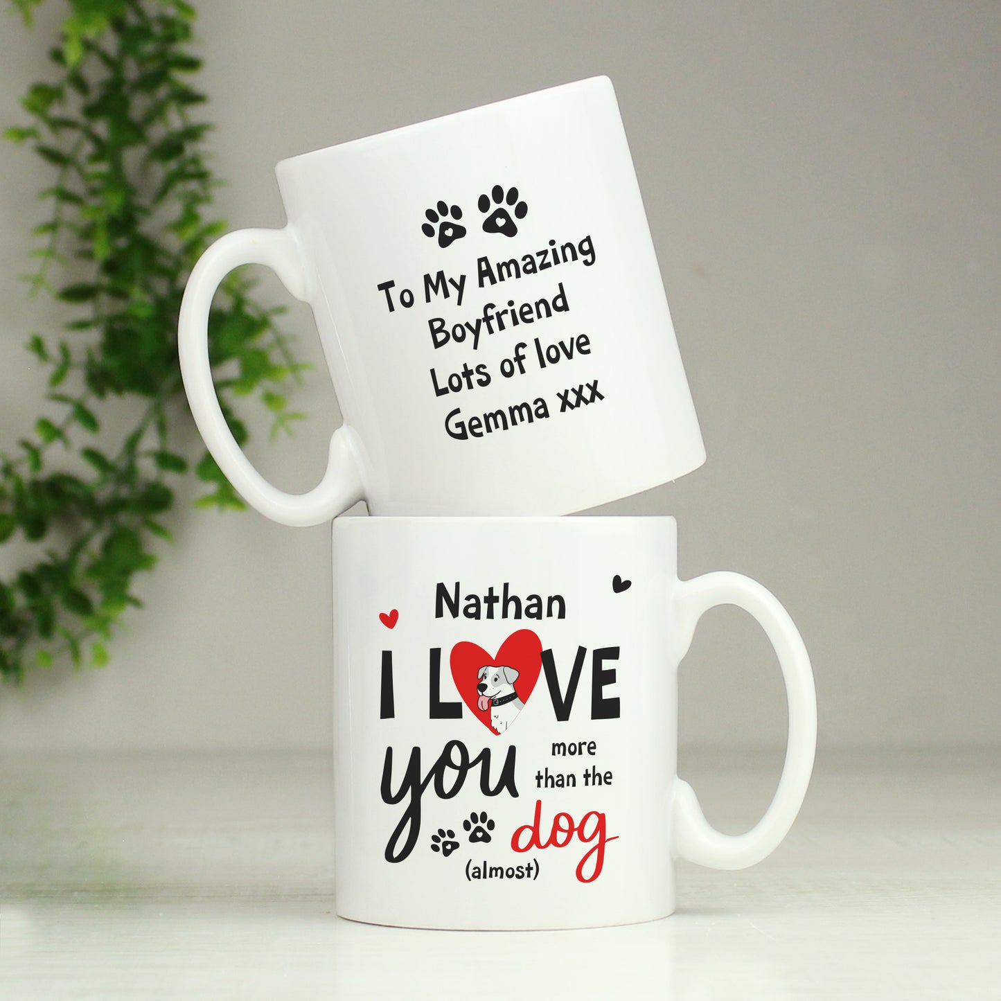 Personalised I Love You More Than The Dog Mug - Personalise It!