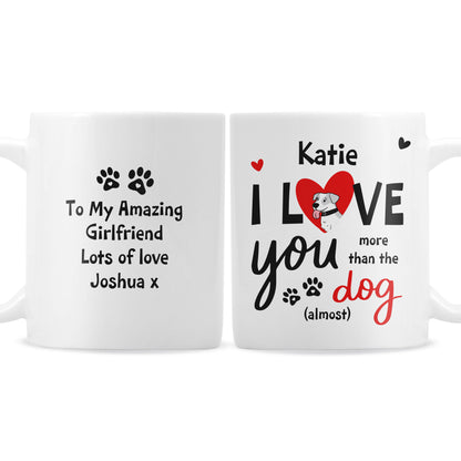Personalised I Love You More Than The Dog Mug - Personalise It!