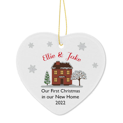 Personalised Cosy Christmas Ceramic Heart Decoration - Personalise It!
