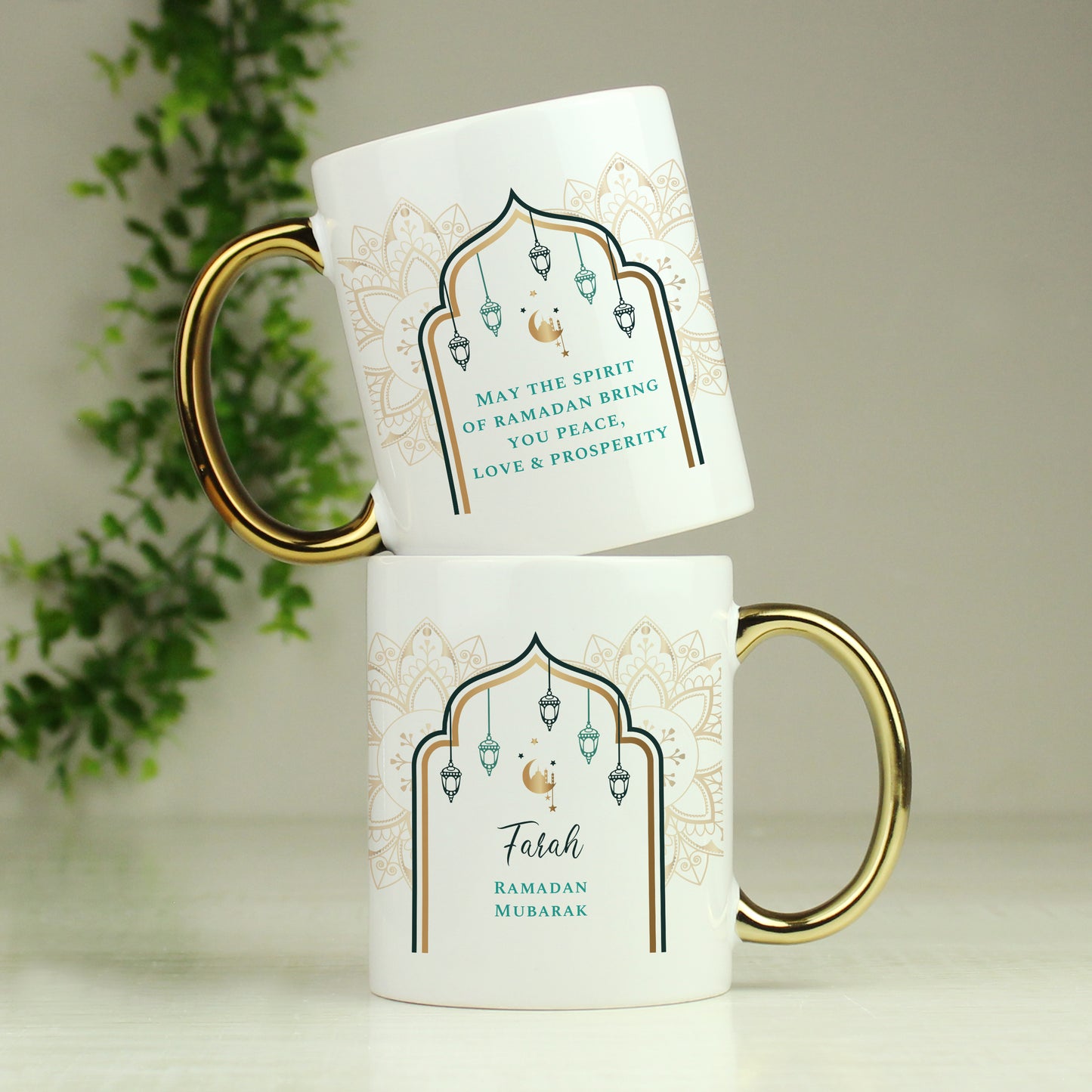 Personalised Eid and Ramadan Gold Handled Mug - Personalise It!