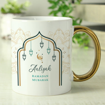 Personalised Eid and Ramadan Gold Handled Mug - Personalise It!