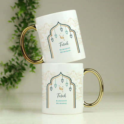 Personalised Eid and Ramadan Gold Handled Mug - Personalise It!