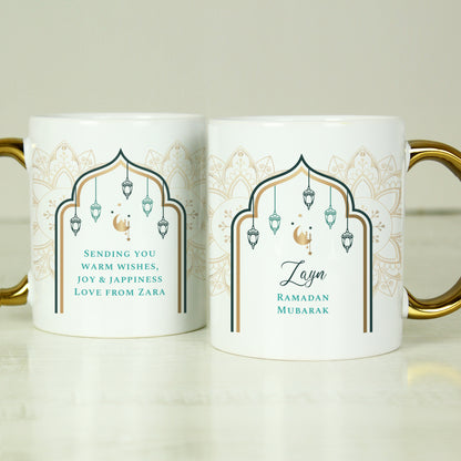 Personalised Eid and Ramadan Gold Handled Mug - Personalise It!