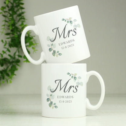 Personalised Botanical Mrs Mug - Personalise It!