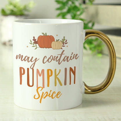 Personalised Pumpkin Spice Gold Handle Mug - Personalise It!