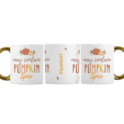 Personalised Pumpkin Spice Gold Handle Mug - Personalise It!