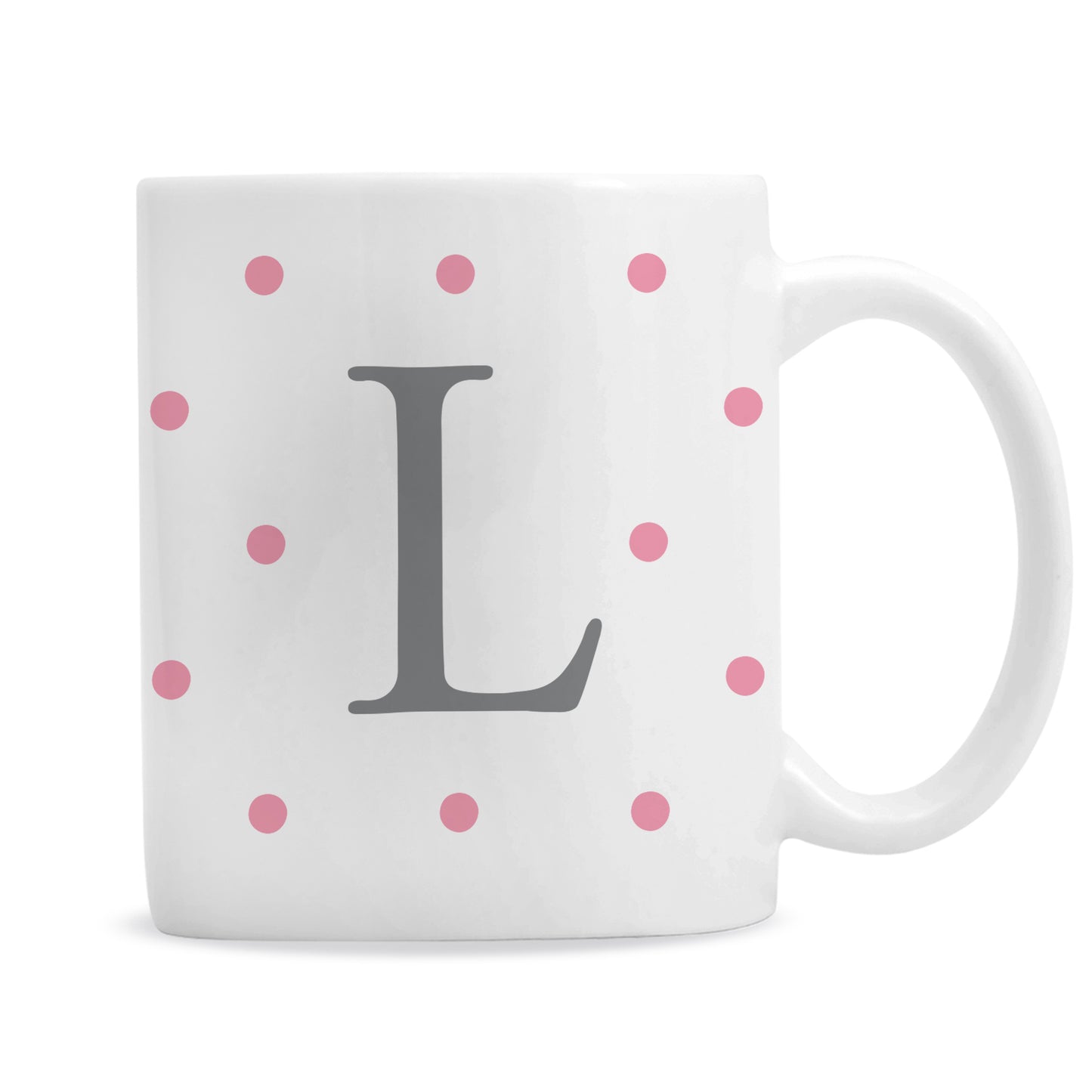 Personalised Monogram Pink Spot Mug - Personalise It!