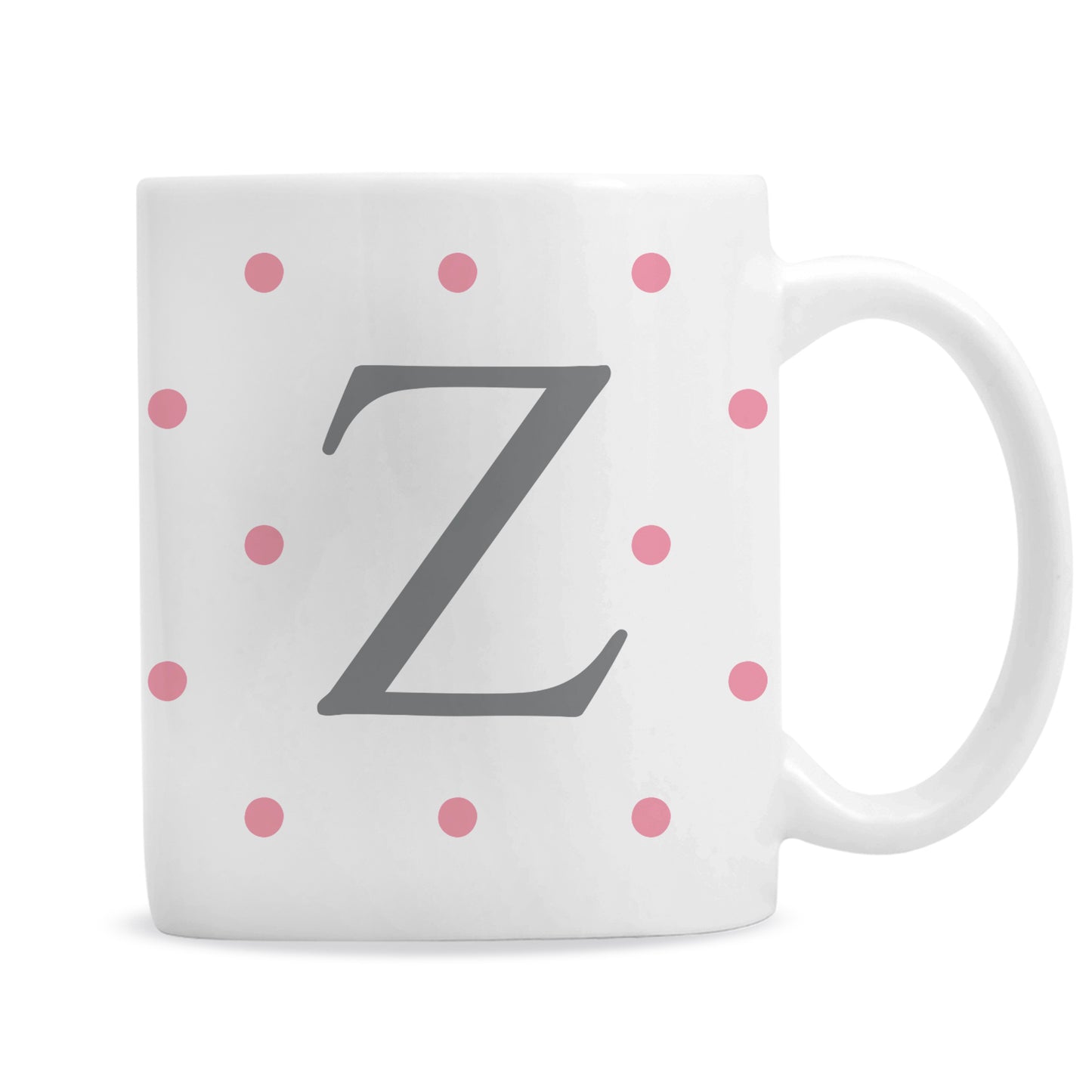 Personalised Monogram Pink Spot Mug - Personalise It!