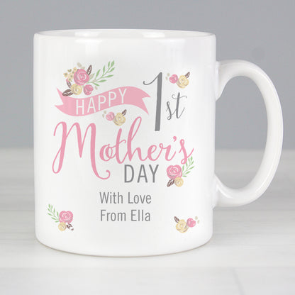 Personalised Floral Bouquet 1st Mothers Day Mug - Personalise It!