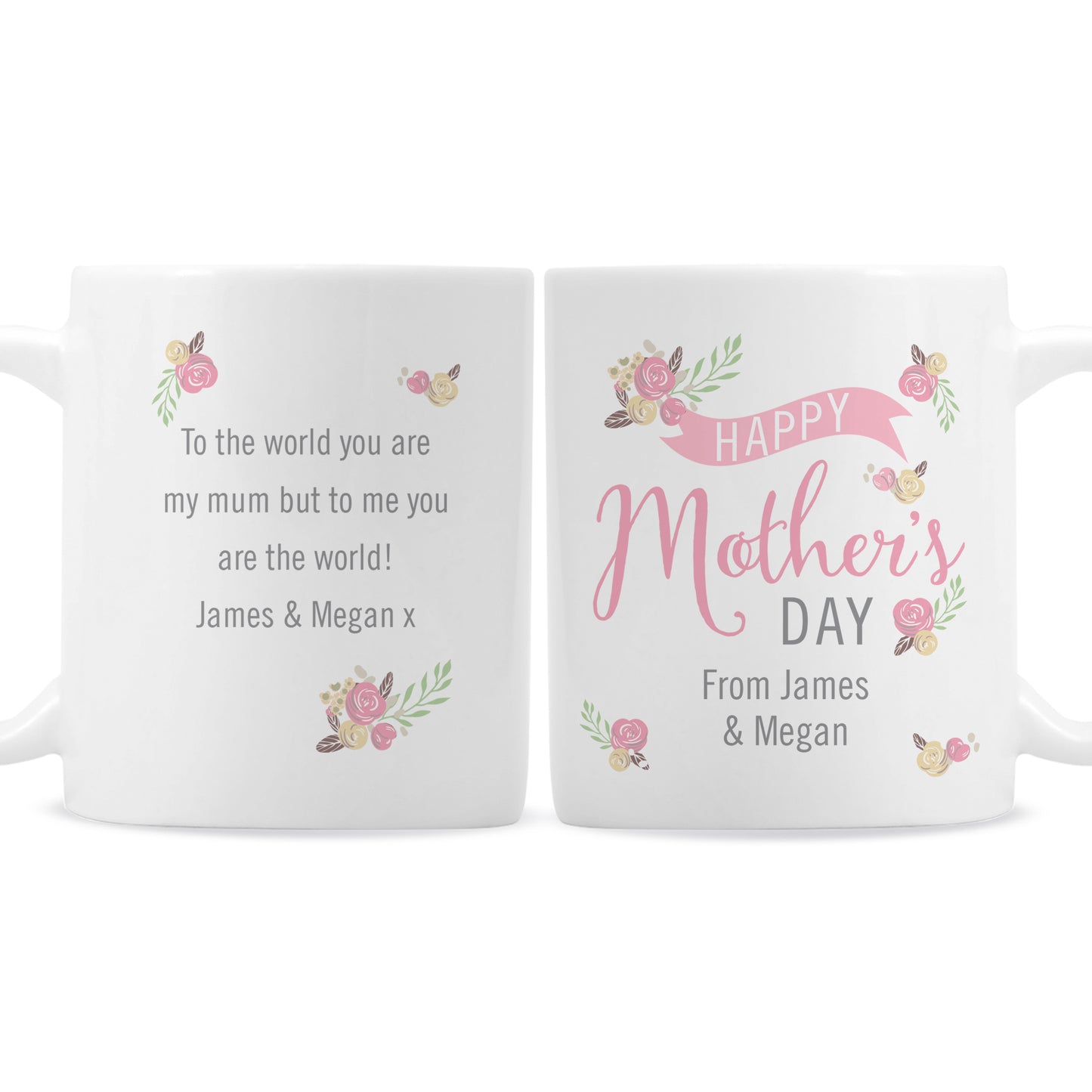 Personalised Floral Bouquet Mothers Day Mug - Personalise It!