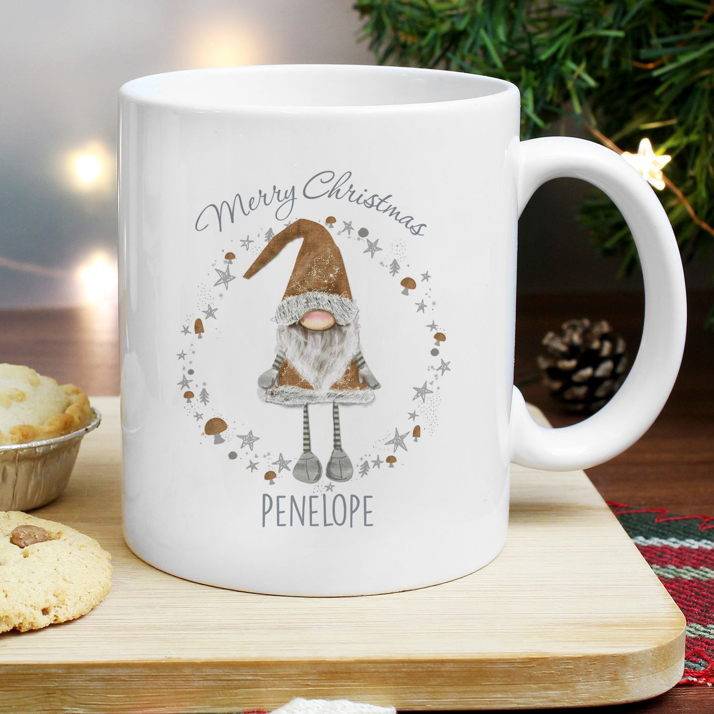 Personalised Scandinavian Christmas Gnome Mug - Personalise It!
