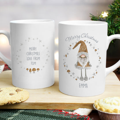 Personalised Scandinavian Christmas Gnome Mug - Personalise It!