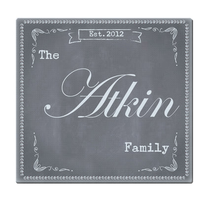 Personalised Family Chalk Glass Chopping Board/Workshop Saver - Personalise It!